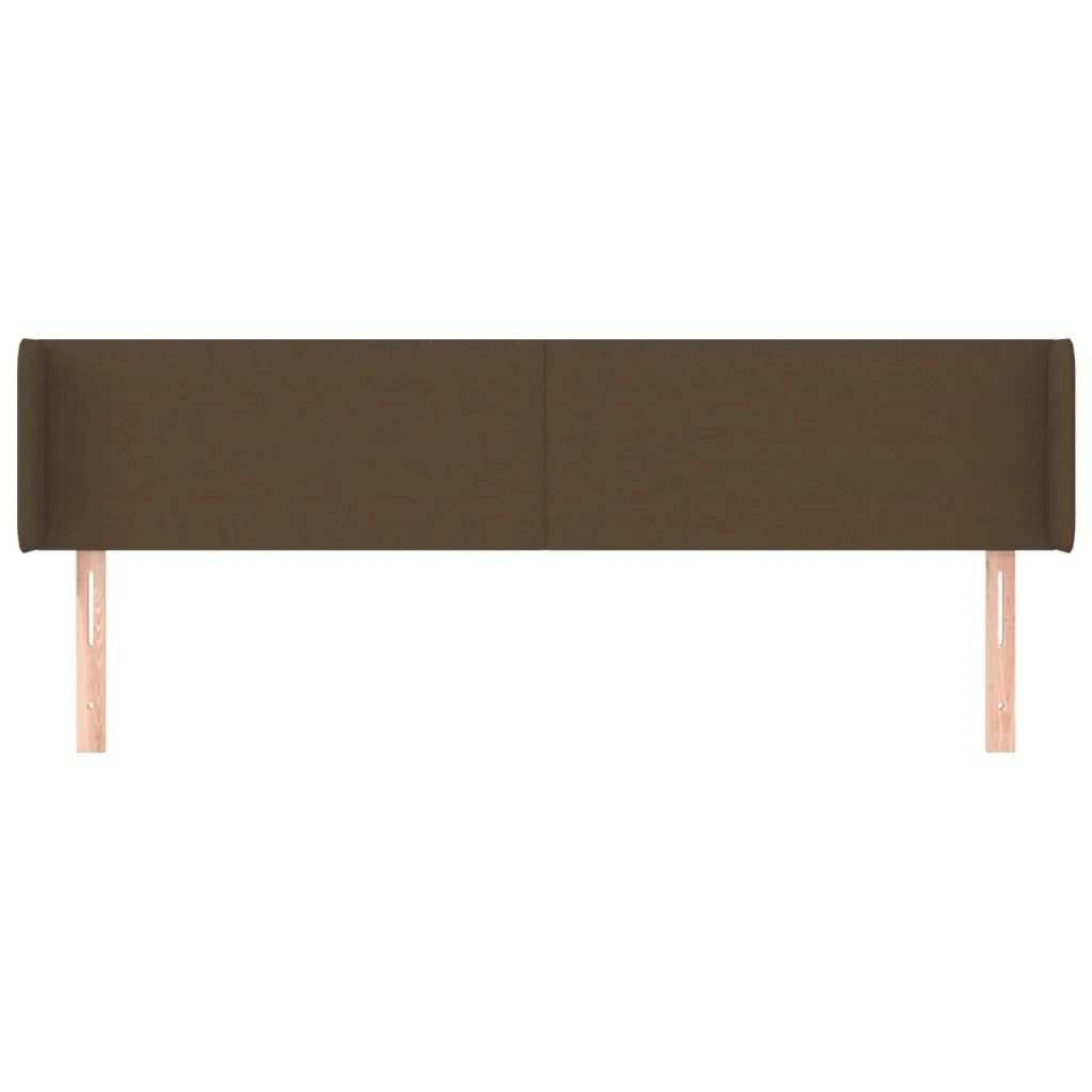 Testiera ad Orecchio Marrone Scuro 163x16x78/88 cm in Tessuto 3118497