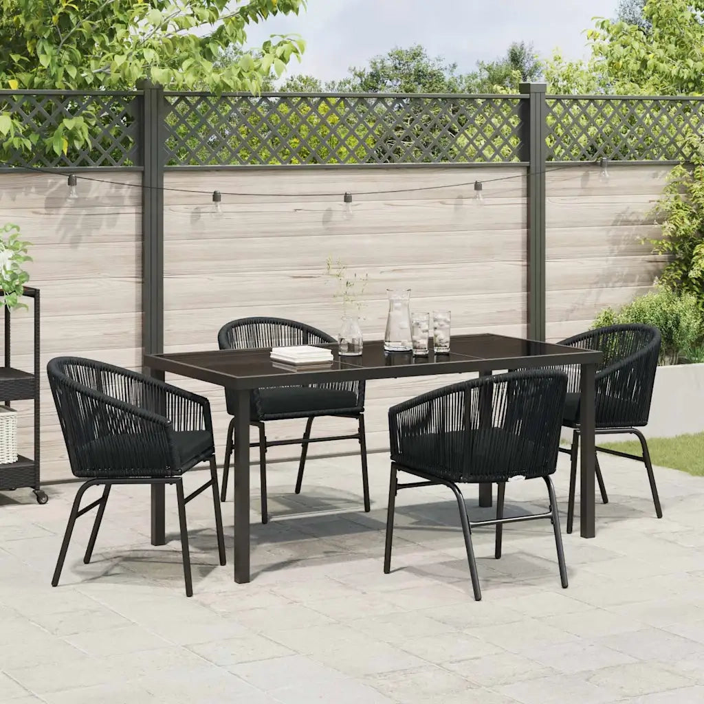 Set da Pranzo per Giardino 5 pcs Nero 3379348