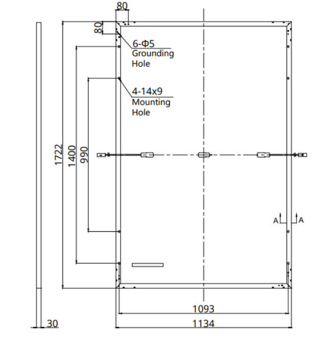 Pannello modulo fotovoltaico monocristallino potenza 500w nero