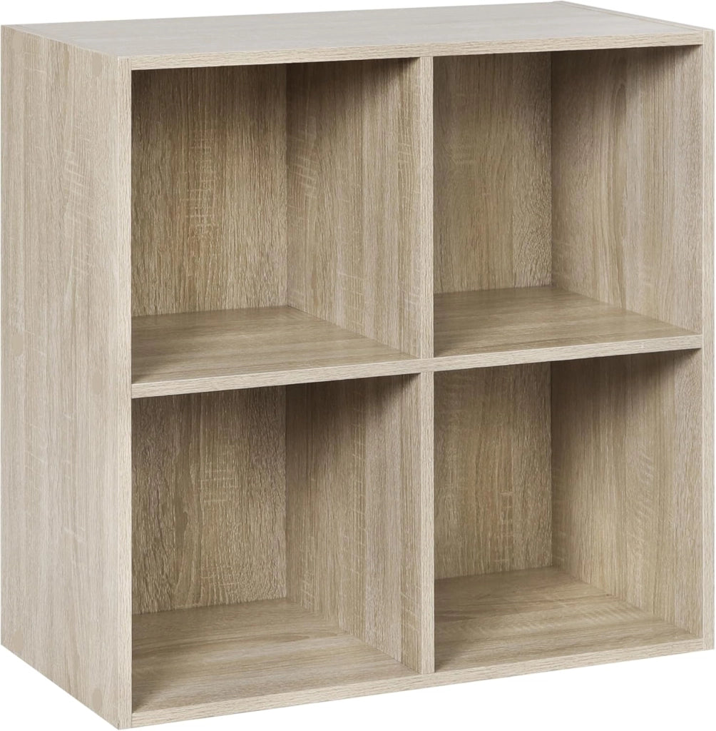 Libreria con 6 Cubi, Scaffale per Libri, Libreria Verticale per Camera da Letto, Soggiorno, Studio, Ufficio, Legno Ingegnerizzato, Grigio, 59.6x29x89cm