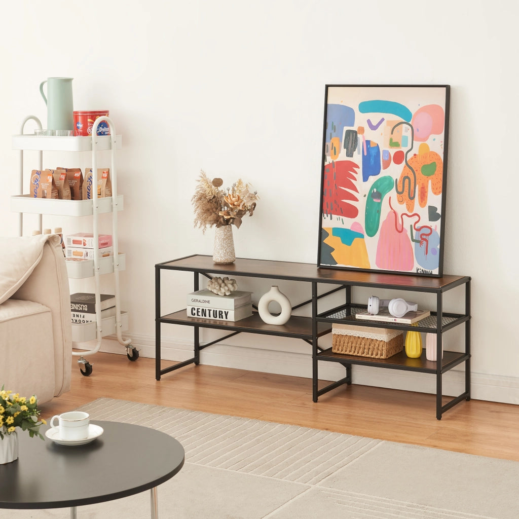 Mobile TV Västiarharg 120x30x46 cm Nero / Effetto Noce [en.casa]