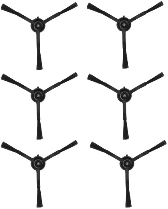 4 Set di Pennelli Laterali per Roborock Q8 Max robot aspirapolvere - Parte di ricambio - Pennello a tre punte - Accessori - Nero