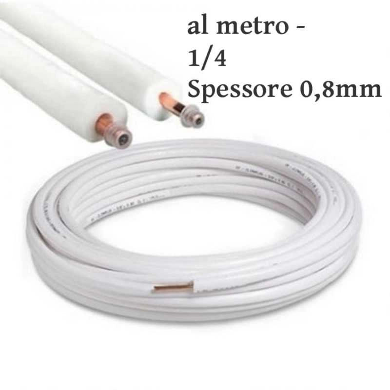 TUBO RAME COIBENTATO CLIMATIZZATORI CONDIZIONATORI 1-4 Spessore 0,8mm - al metro - UNIVERSALE