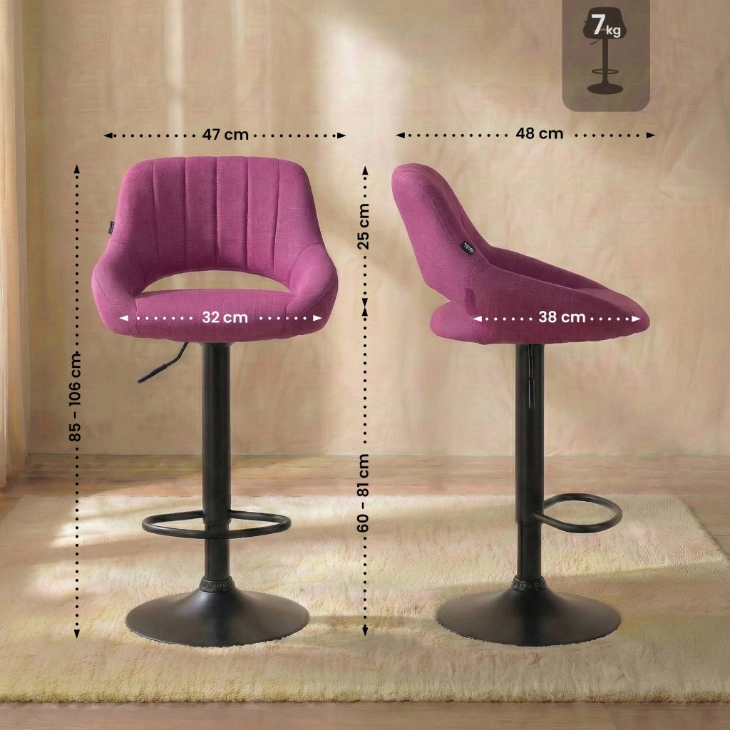 Set di 2 sgabelli da bar tessuto Milet B 10
