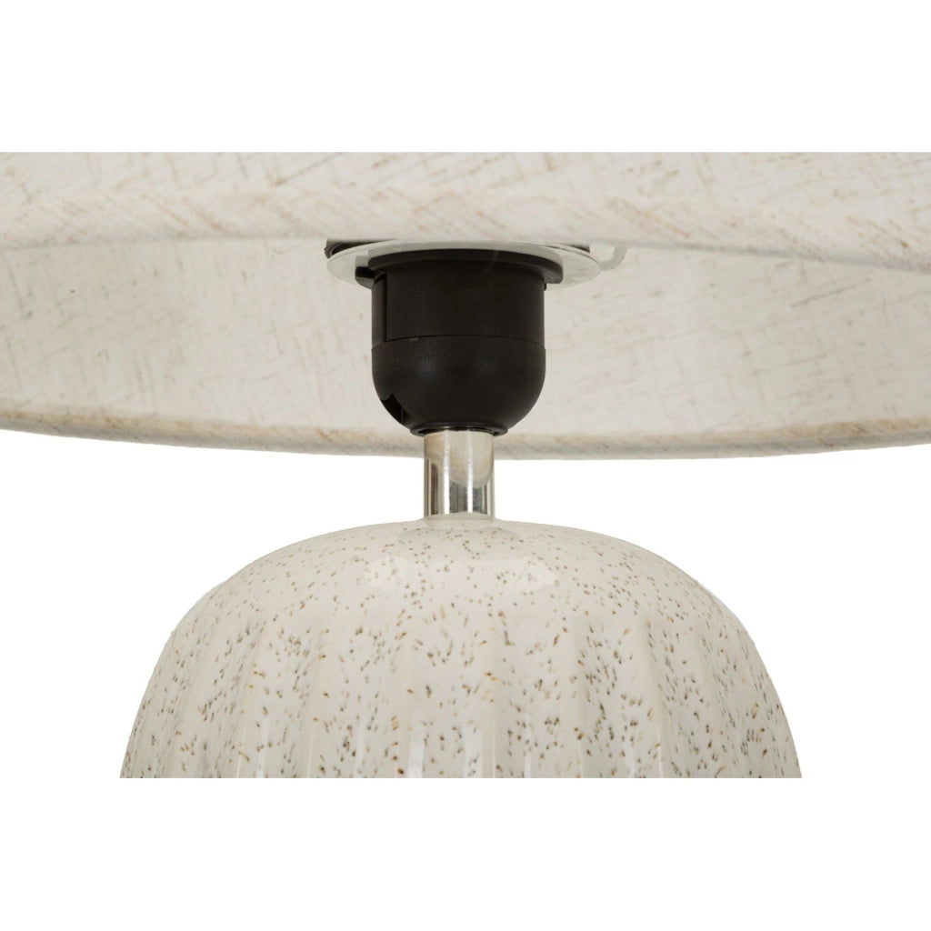 Lampada da tavolo Japandi in ceramica sabbia e pesca