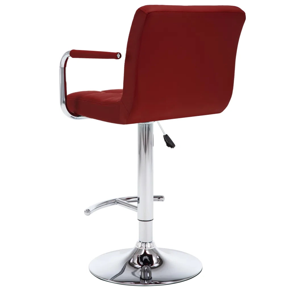 Sgabelli da Bar 2 pz Rosso Vino in Similpelle 323629
