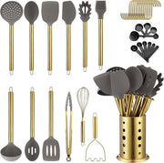 Set di accessori da cucina in silicone - Set di accessori da cucina - Senza BPA - Sospeso - Set di accessori da cucina con supporto - Qualità robusta - Resistente al calore - In silicone - Accessori da cucina