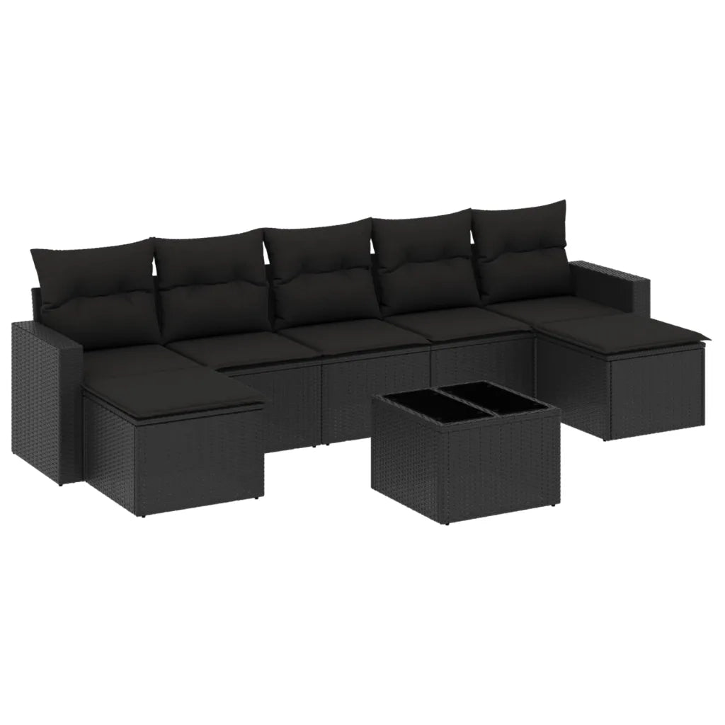 Set Divani da Giardino con Cuscini 8 pz Nero in Polyrattancod mxl 87310