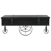 Tavolino Salotto con Ruote Nero 110x52x43 cm Legno Multistrato 345714