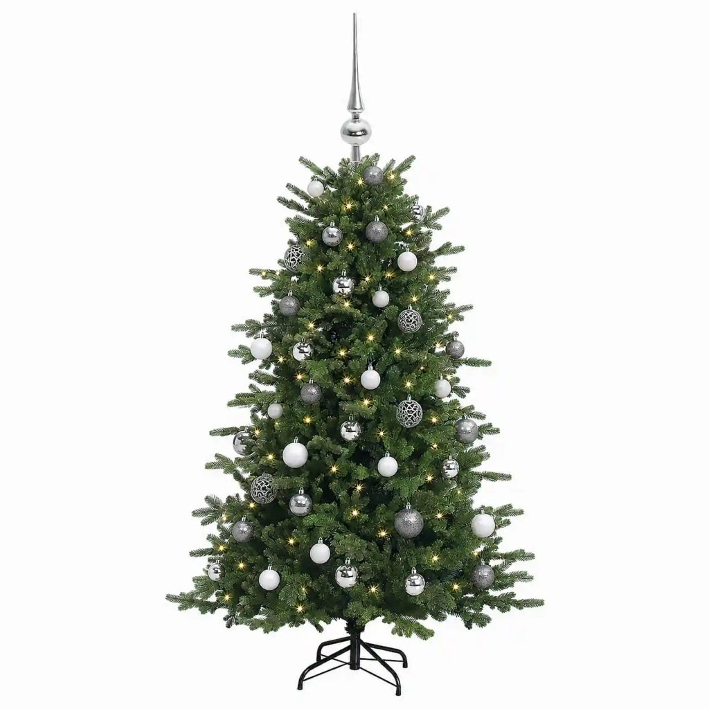 Albero di Natale artificiale con palline 120 cm 150 LED 3466173