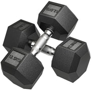 Manubri con impugnatura zigrinata, in ghisa, 2 x 12,5 kg per casa, palestra e allenamento di forza.