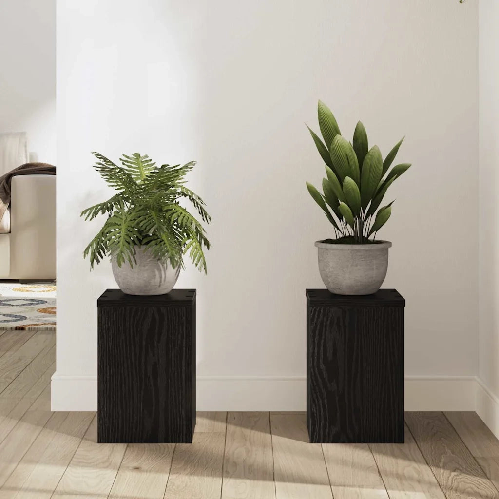 Supporto per piante 2 pcs Rovere Nero 20 x 20 x 30 cm 869229