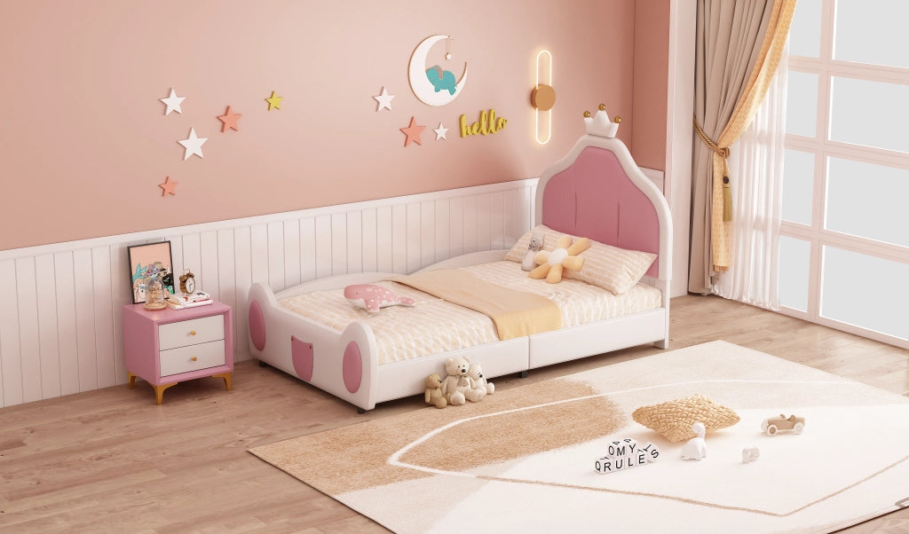 letto imbottito pelle sintetica bianco 90 x 200 cm