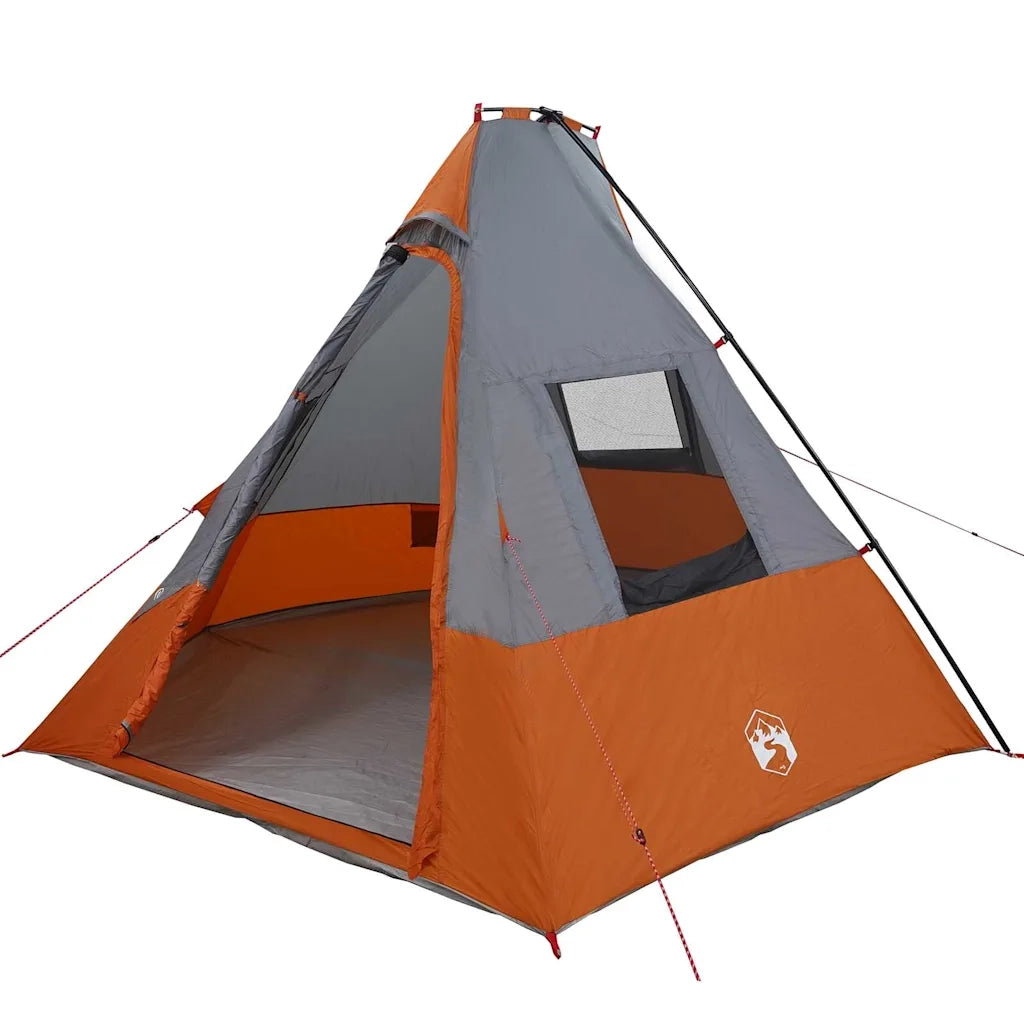 Tenda Tipi-Tenda da campeggio Grigio e arancione 383 x 338 x 217 cm taffet¨¤
