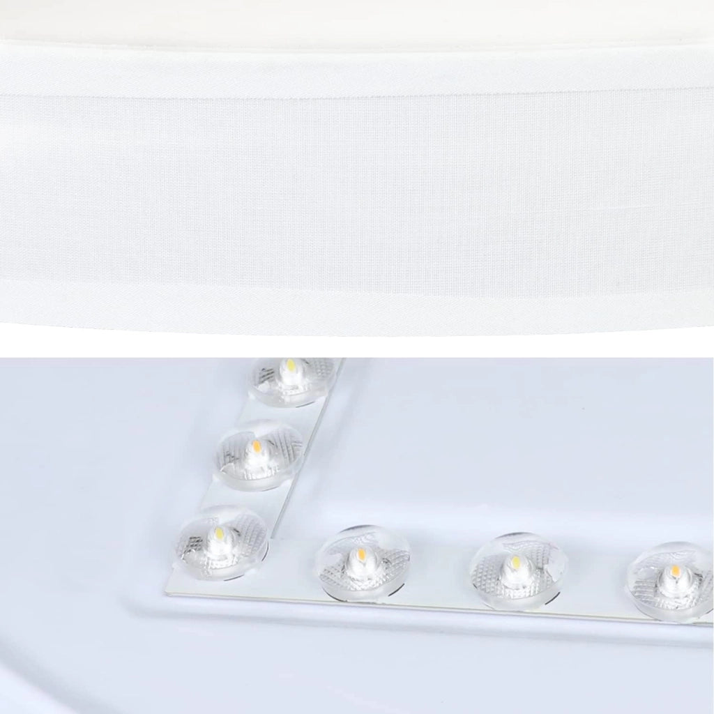 ZMH Lampada da soffitto plafoniera LED 38 cm dimmerabile telecomando rotonda bianca tessuto per soggiorno camera cucina
