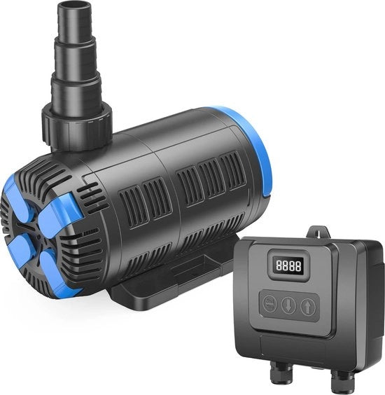 Pompa per laghetto efficiente in energia fino a 8000 litri/ora - Controller esterno, pompa per acqua e pompa a filtro per laghetti Koi e Ko