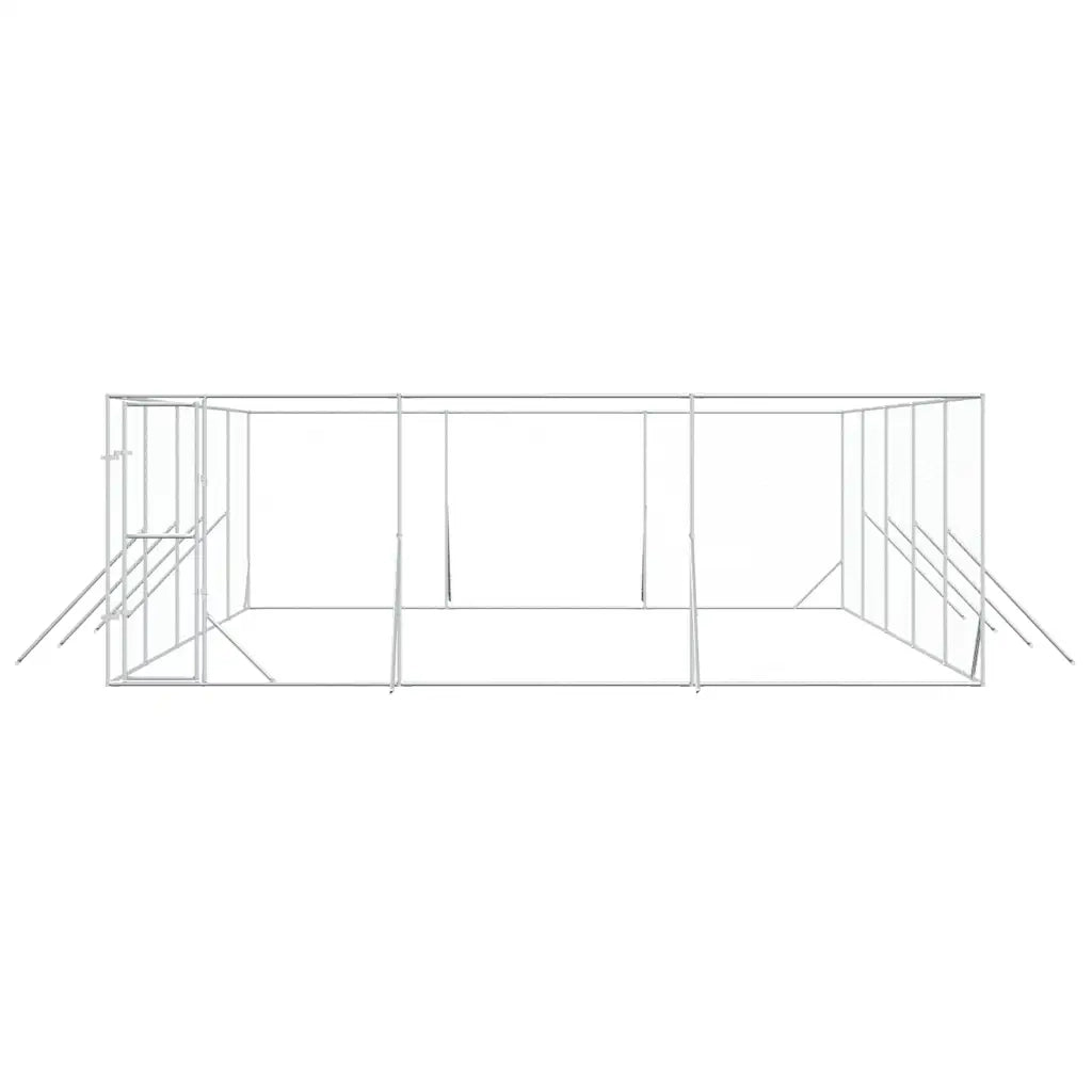 Cuccia per Cani da Esterno Argento 6x10x2 m in Acciaio Zincato 3190461