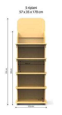 ESPOSITORE VUOTO DA TERRA IN CARTONE 50X35X170CM