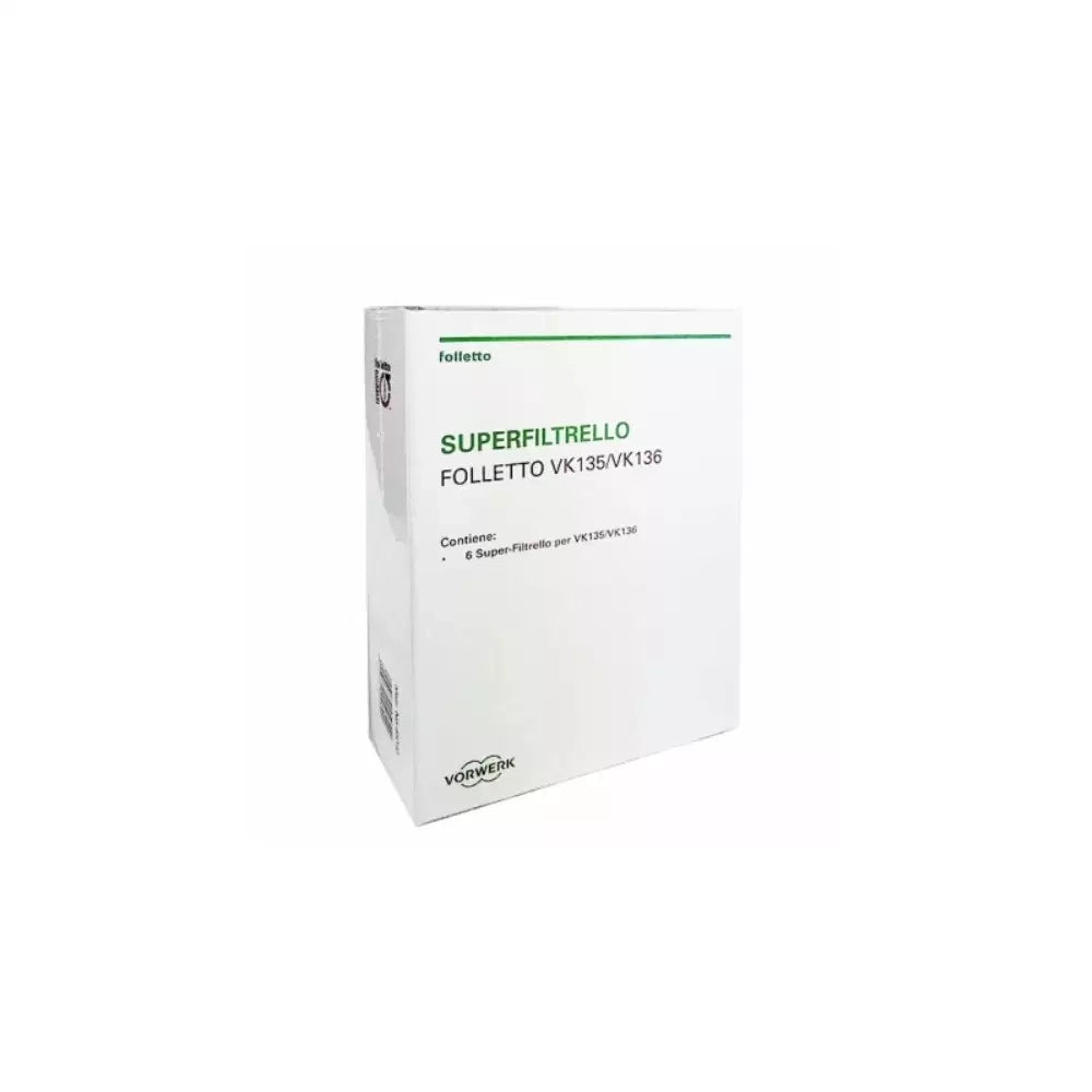 45030 05035 CONF.6PZ SACCHETTI VORWERK FOLLETTO VK 135 136 ORIGINALE - Vorwerk Originali
