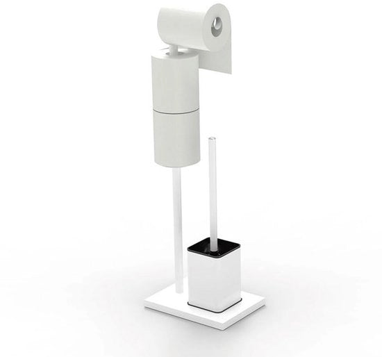 Supporto per carta igienica indipendente con spazzola per il water - Acciaio inossidabile, design moderno per la stanza da bagno