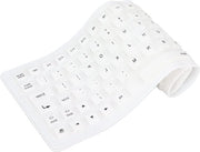 Tastiera Portatile a Ruotamento - Connessione USB - Pianale in Silicone - Progettata per un'Impedenza Acustica Completa - Leggera e Portatile - Silenziosa e Sottile - Ideale per Scrivere in Modo Comodo - Bianca .