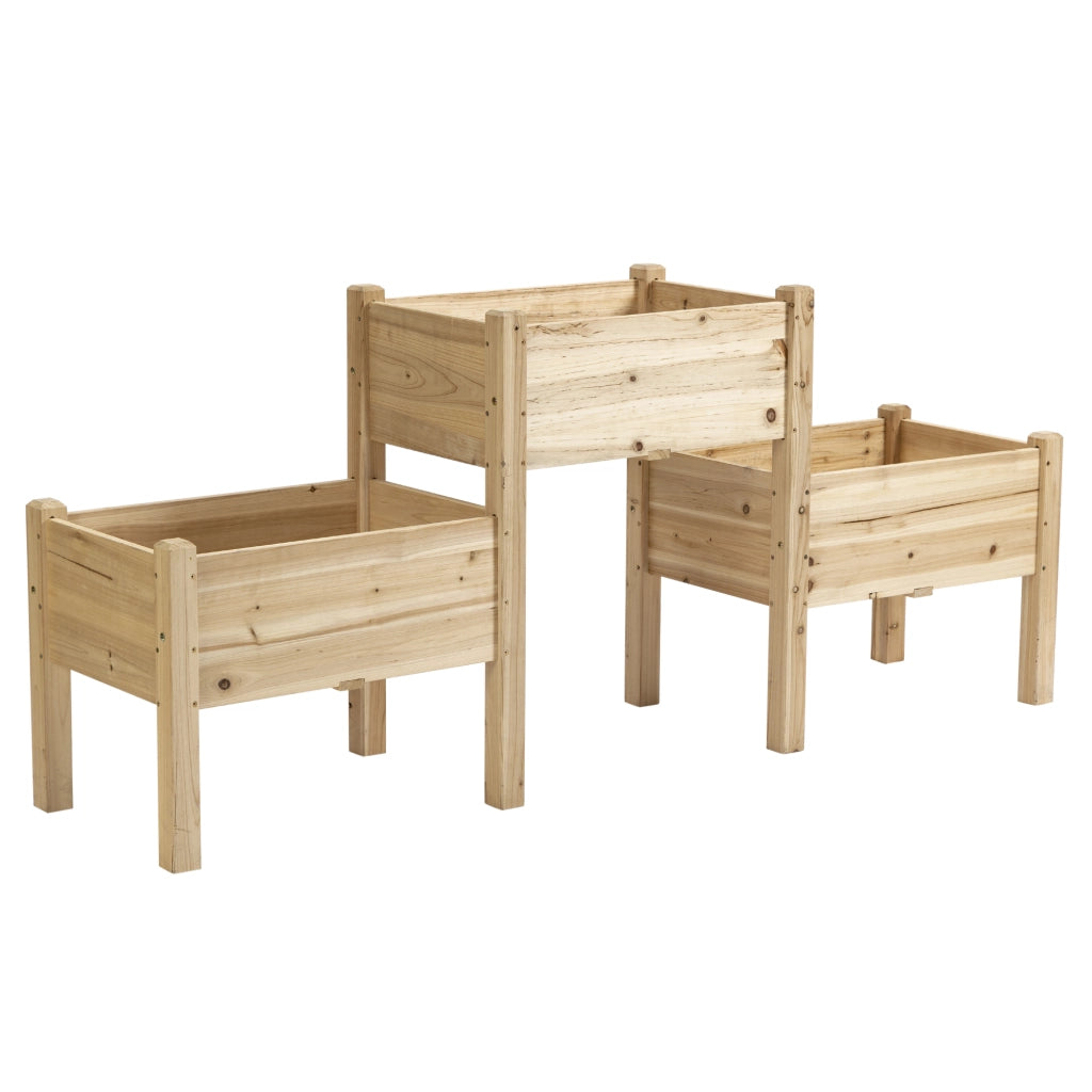 Fioriera da Giardino a 2 Livelli ¨C Zephmum ¨C Legno di Pino 184x45x80 cm