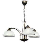 Lampadario Korfu oro patinato 3 vetri E27 15W Luminex