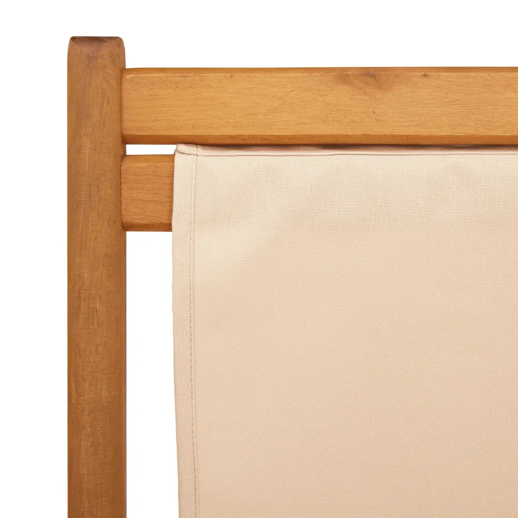 vidaXL Sedie da Spiaggia Pieghevoli 2 pz Beige in Tessuto e Legno