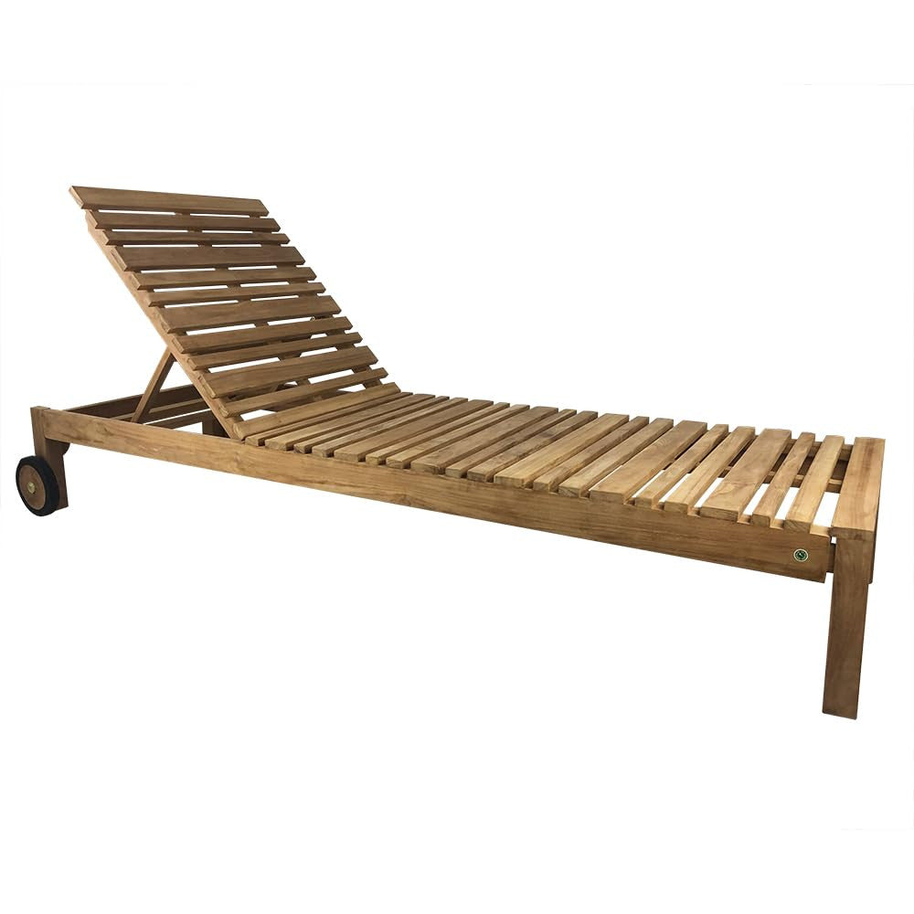 Lettino Prendisole Reclinabile Elafonisi 200x65x31,5 cm a Doghe in Legno Teak