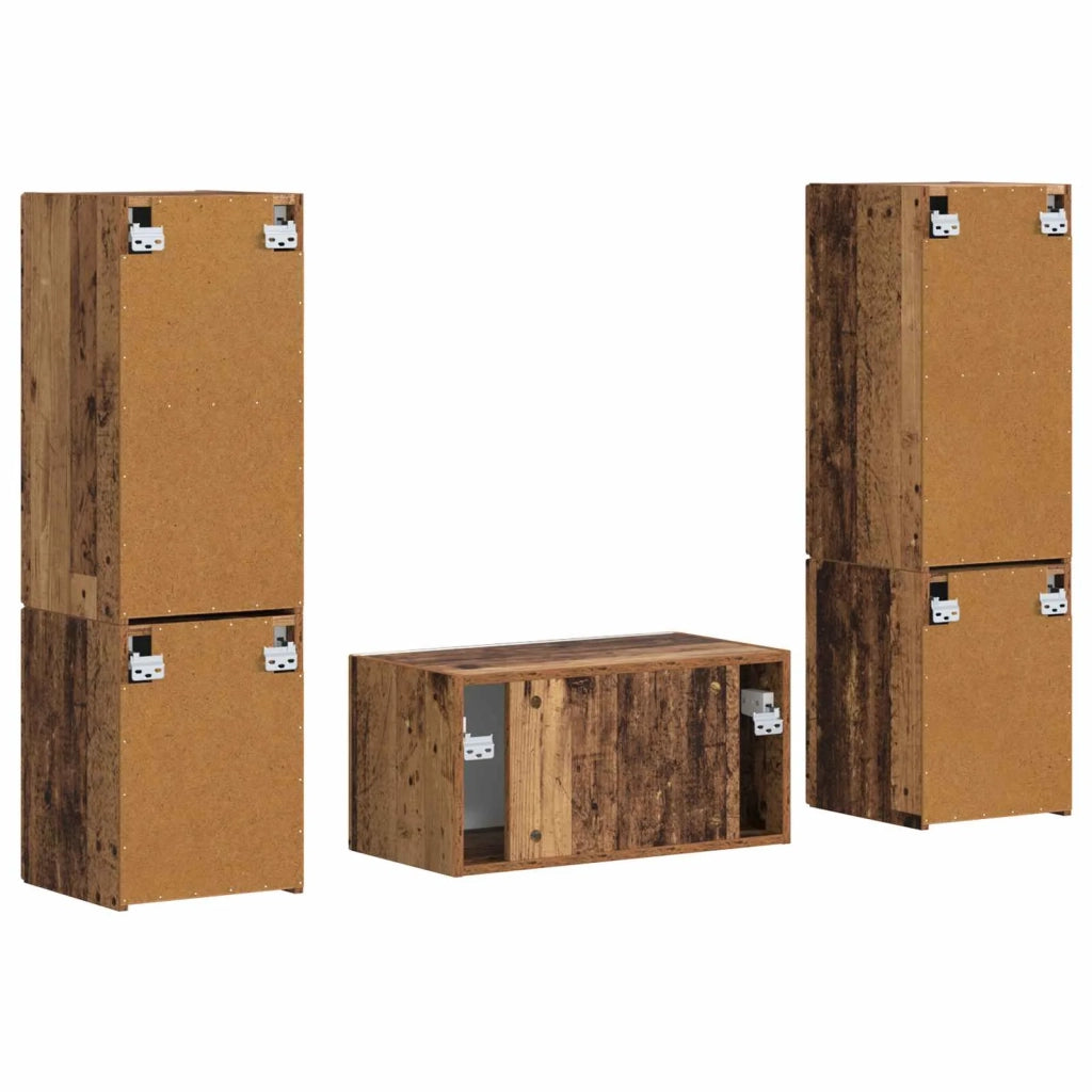 Set mobile TV 5 pcs Legno vecchio Legno multistrato