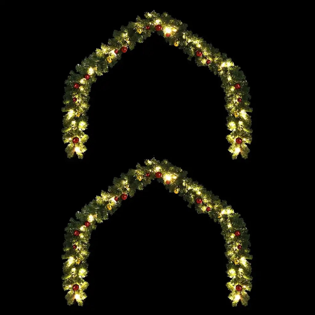 Ghirlanda di Natale con 600 LED 2 pz Verde PVC CFW2213863