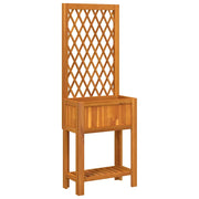Fioriera | Cassetta per fiori | Vaso con Traliccio e Ripiano 55x29,5x152 cm in Legno Acacia