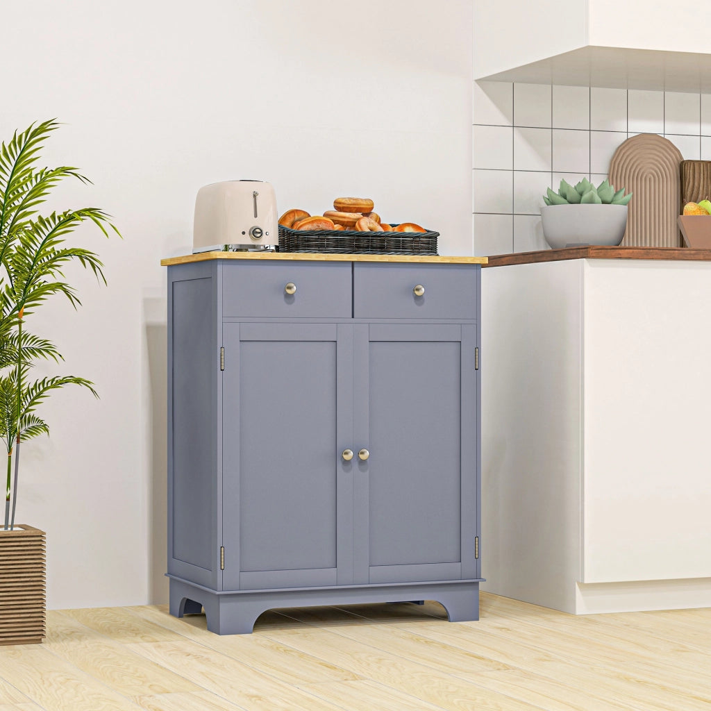 Credenza con ante, cassetti e ripiani ¨C zephmum ¨C 68x40x85 cm grigio legno naturale
