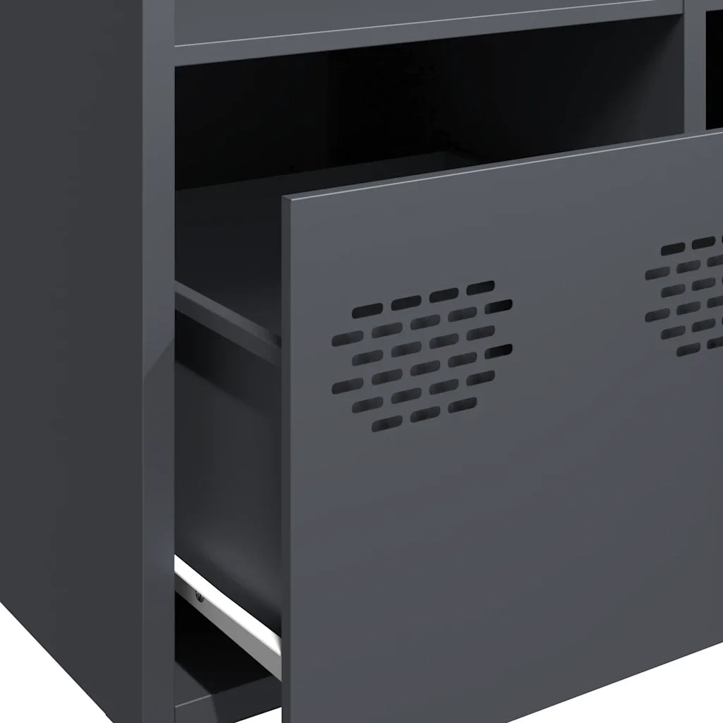 Credenza | Madia | Buffet da pranzo | Armadio da pranzo Antracite 68x39x103,5 cm Acciaio