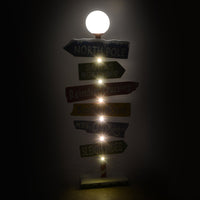 Cartello in Metallo indicazioni con Led multicolor cm 46x16,5xh106,5