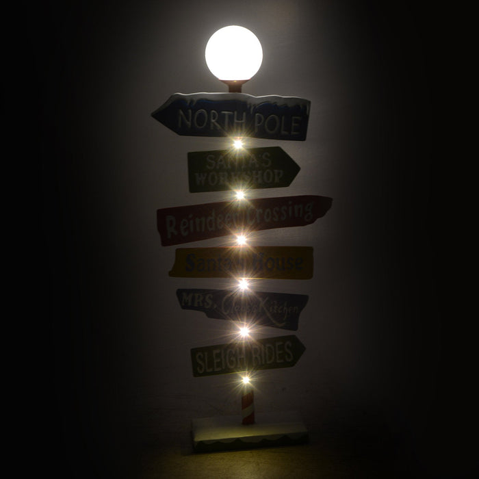 Cartello in Metallo indicazioni con Led multicolor cm 46x16,5xh106,5