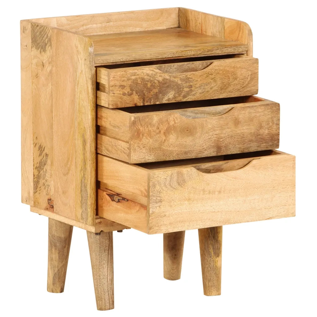 Comodino-Tavolino da notte in Legno Massello di Mango 40x30x59,5 cm