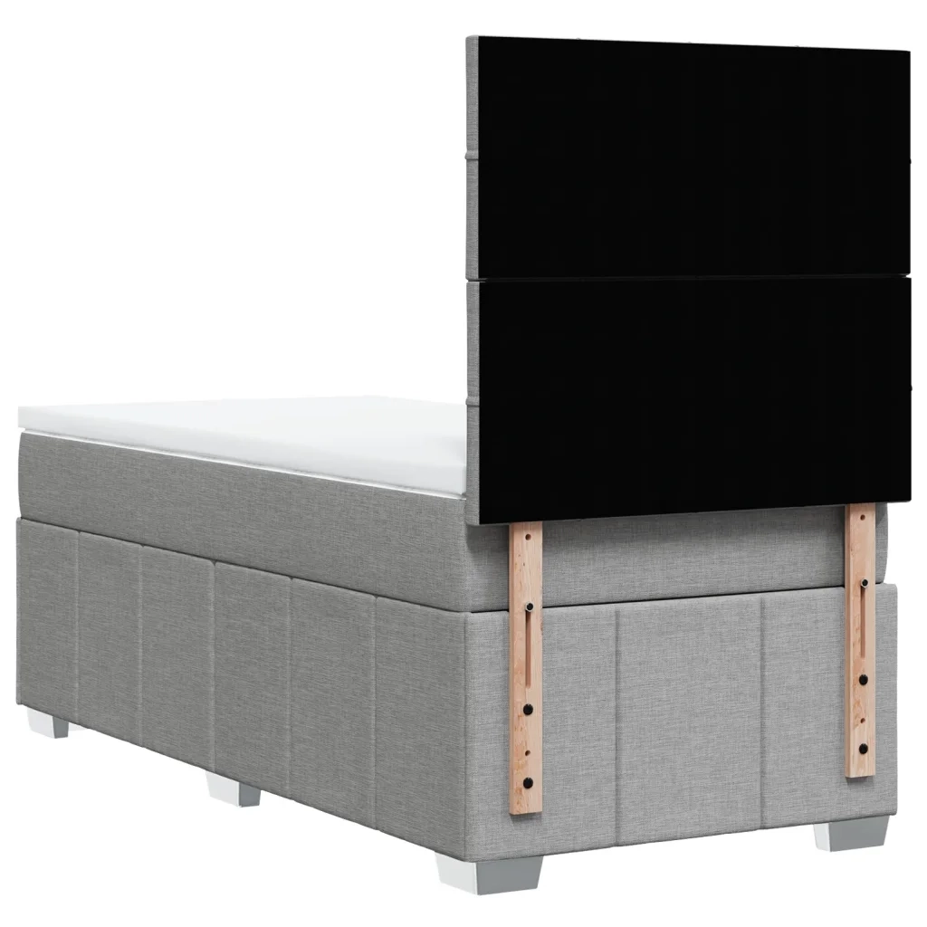 Giroletto a Molle con Materasso Grigio Chiaro 90x200 cm Tessuto 3293851