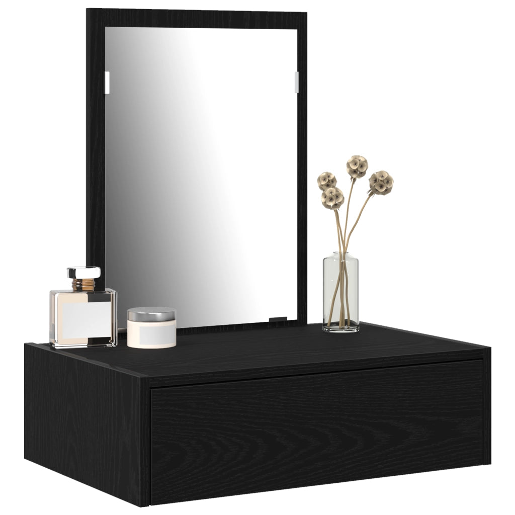 Tavolo da Toeletta a Muro in Rovere Nero 60x40x70 cm