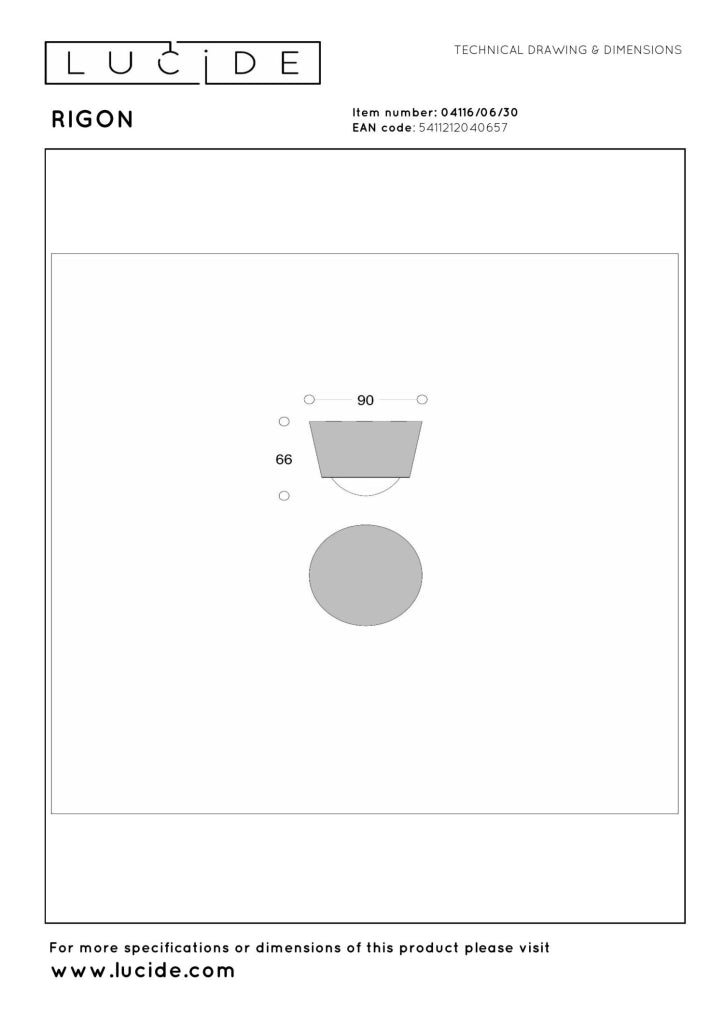 Faretto soffitto RIGON LED 6W nero Lucide