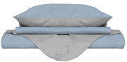 Copripiumino Matrimoniale con Sacco e Federe Doubleface Azzurro/Grigio Chiaro