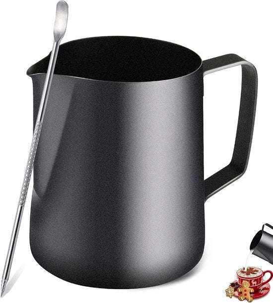 Accessori per barista, cannetta per latte espresso cappuccino in acciaio inossidabile, 350 ml/12 fl. oz.