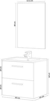 Mobile Bagno Sospeso 60X45X60H Rovere Alaska