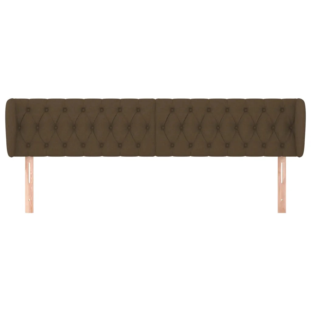 Testiera ad Orecchio-Testata con Orecchie Marrone Scuro 203x23x78/88 cm in Tessuto 740134