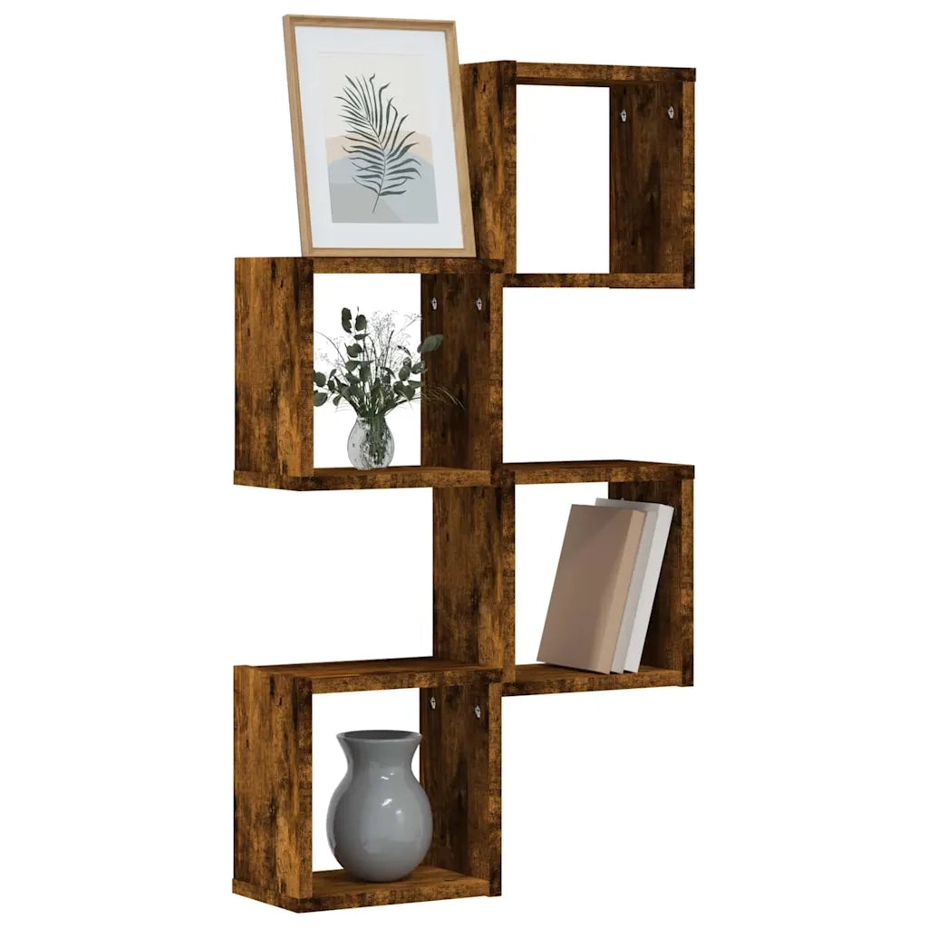 Scaffali da parete 4 pcs Rovere fumé 26 x 15 x 26 cm 815889
