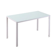 Tavolo da pranzo - 120x60x75 cm - design moderno - bianco - per cucina e sala