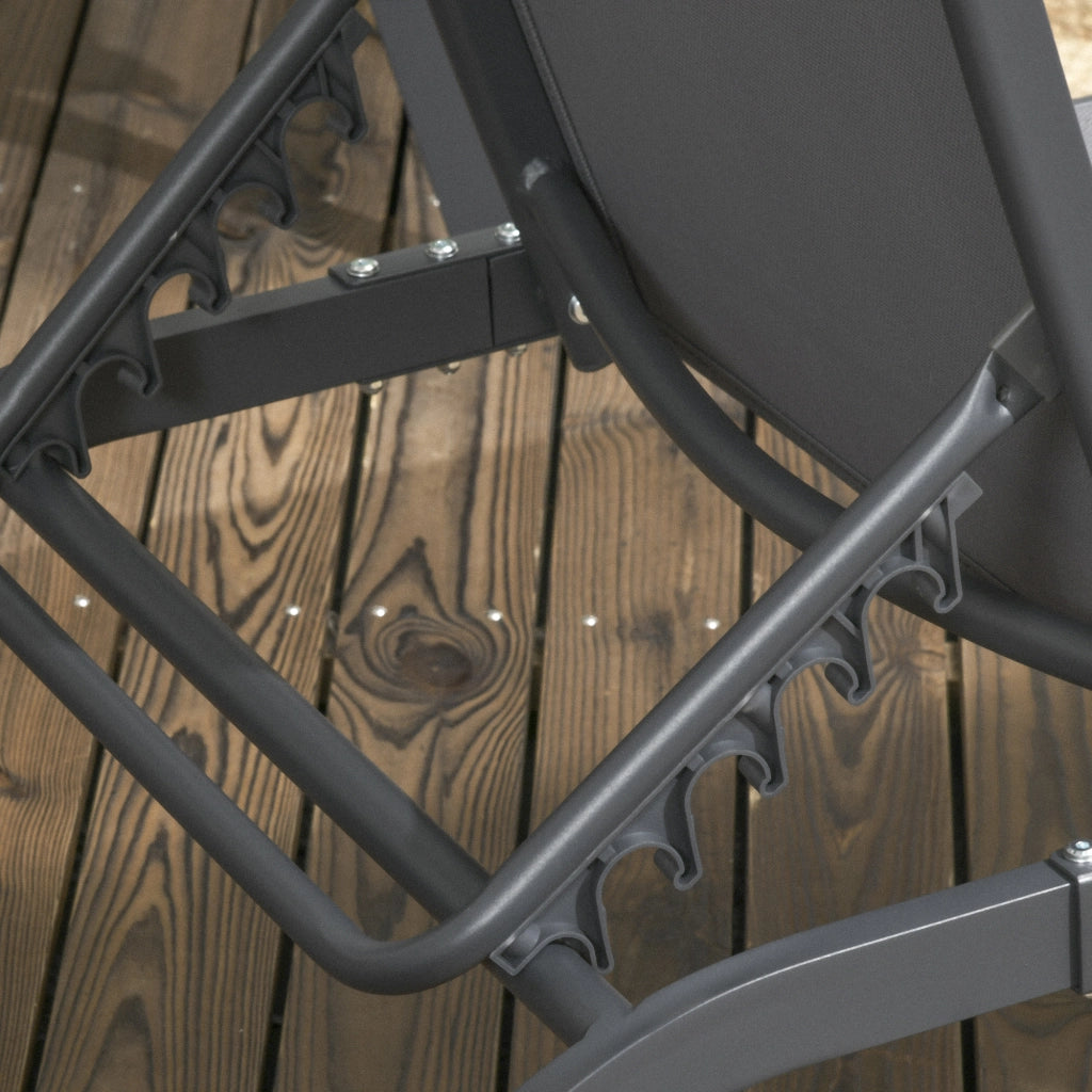 Lettino da sole pieghevole in alluminio con textilene ¨C zephmum ¨C 2 pezzi grigio scuro