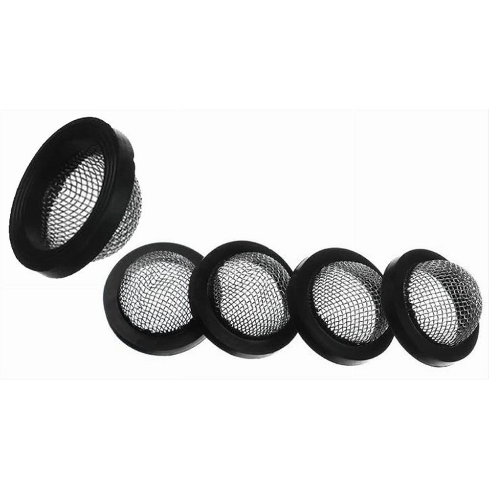 Trade Shop - Set 5 Pz Guarnizioni In Gomma Nera Con Filtro Rete Convessa In Acciaio 3/4 52446 -