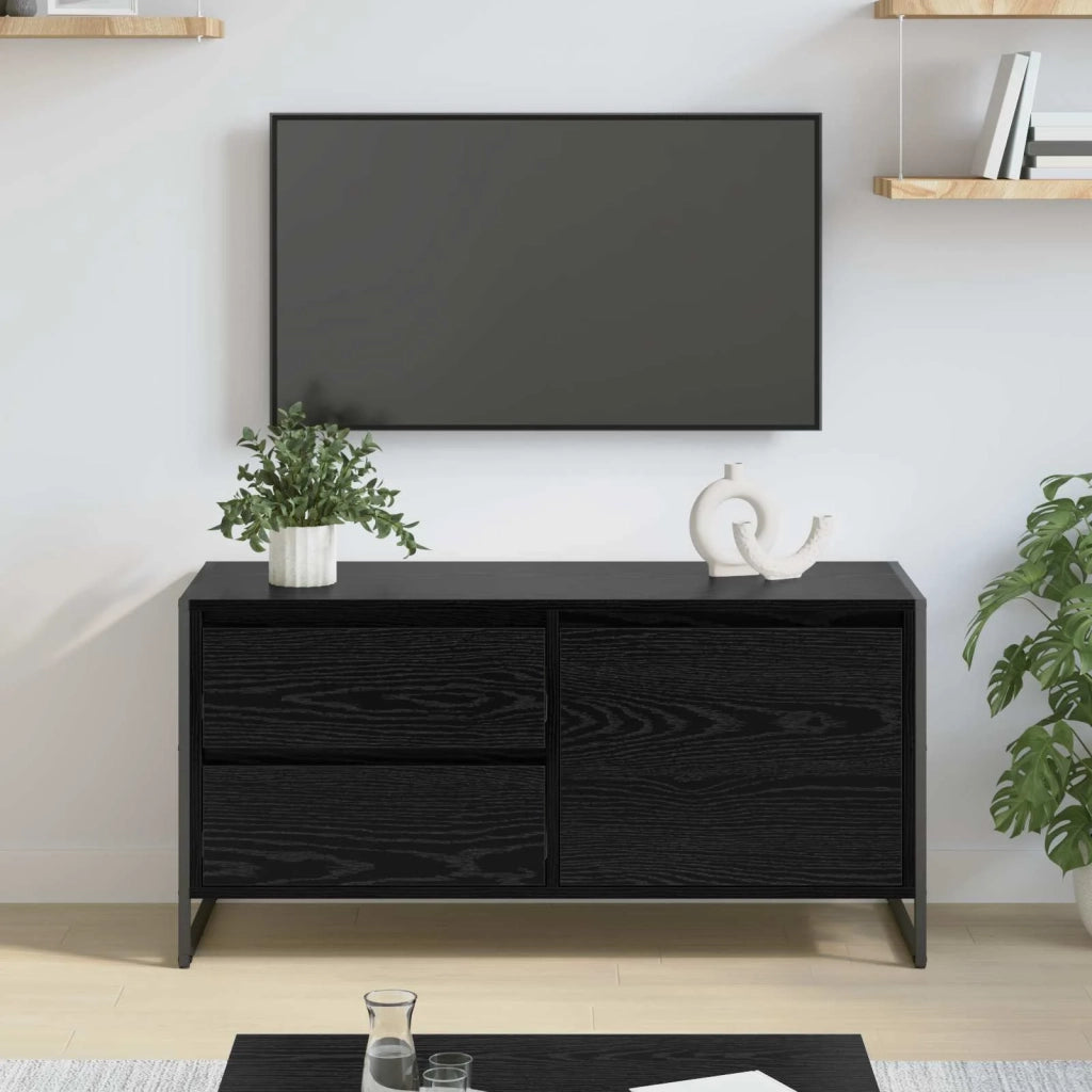 Mobile TV-Credenza per TV-Console TV Rovere Nero 100 x 36 x 49.5 cm Legno multistrato