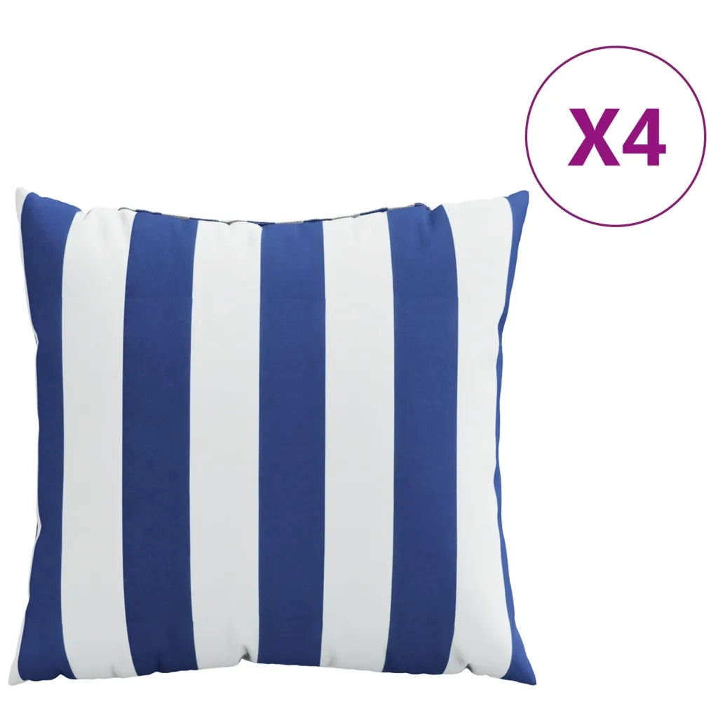 vidaXL Cuscini Decorativi 4 pz Blu e Bianco 40x40 cm Tessuto